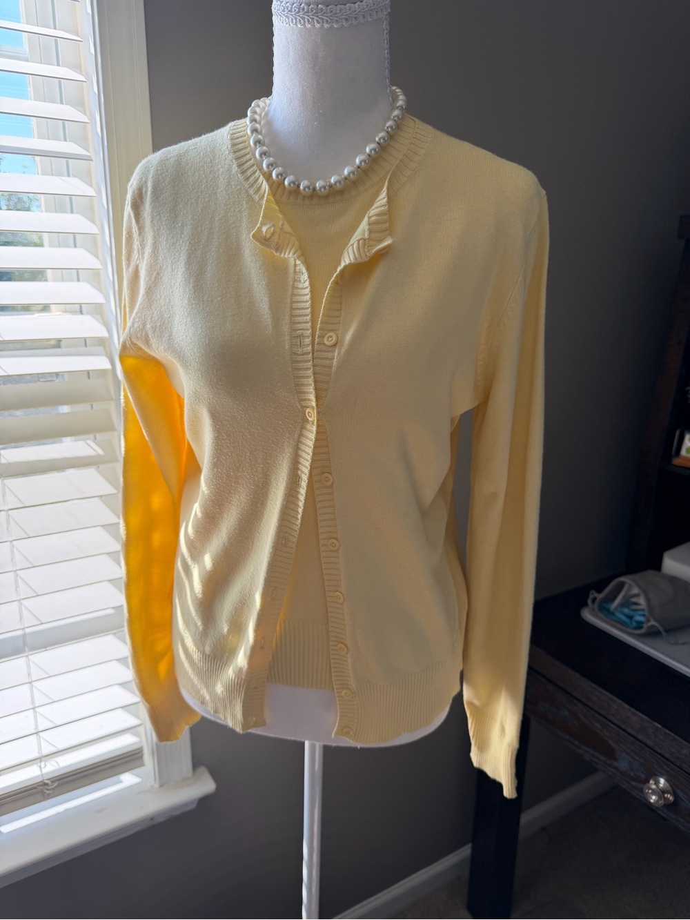 Tailor B. Moss Pale Yellow Button-Up Cardigan Set